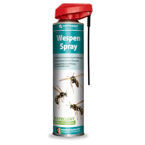 HOTREGA Wespen Spray Repellent 600 ml | Effektive Wespenabwehr mit Geraniol für...