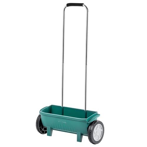 KADAX Streuwagen 12L, Düngerstreuer mit Rädern, Streuer für gleichmäßiges...