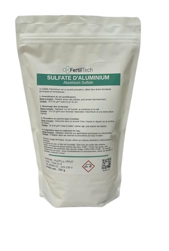 FertilTech Aluminiumsulfat, 750 g, vielseitige Behandlung für Boden, Hortensien...