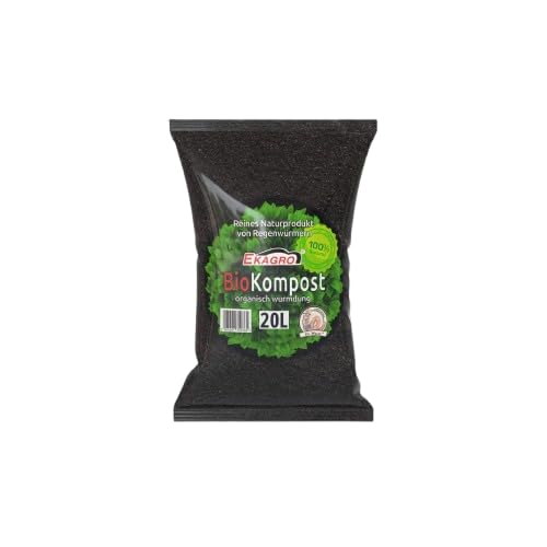 Ekagro Wurmhumus für Pflanzen | 100% Natürlich Humus Erde 20L | Organischer...