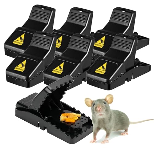 6X Rattenfalle & Mausefalle Schlagfalle - Extra leichte Bedienung & Einfacher...