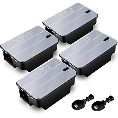 4 x Köderstation Ratte I Kinder- und Haustiersicher I Effektive Köderbox...