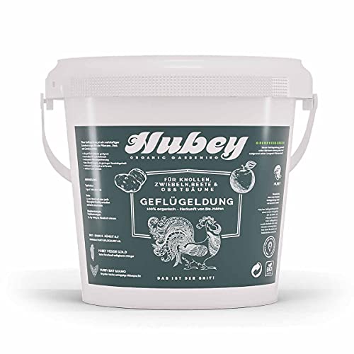 HUBEY Bio Naturdünger aus Hühnermist (5 kg) - Hochwirksamer Hühnerdung u....