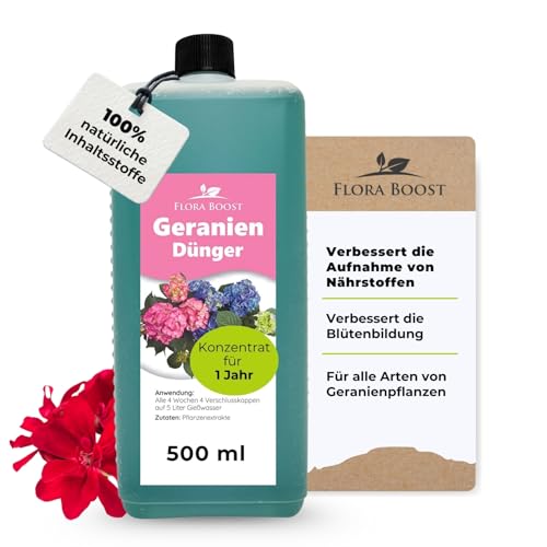 Konfitee Geranien Dünger Flora Boost 500ml I Für bis zu 100L Gießwasser I...