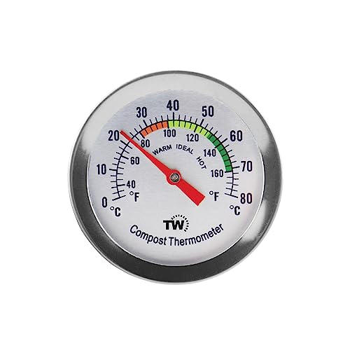 Kompostthermometer - Thermometer mit Edelstahl-Zifferblatt für Haus und...