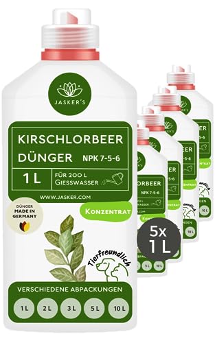 Kirschlorbeer Dünger flüssig 5 L - 100% Turbo Schnelldünger mit Guano -...