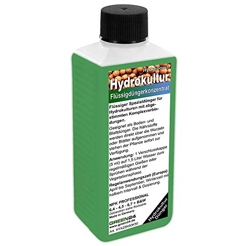 GREEN24 Hydrokultur-Dünger 250ml NPK Spezialdünger erdlose Pflanzenkulturen -...