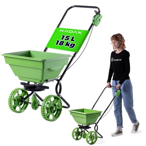 KADAX Streuwagen 15L mit Rädern, Düngerstreuer, Salzstreuer und Samenstreuer...