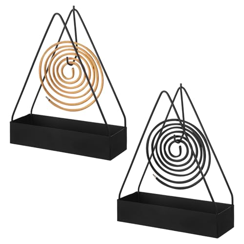 2 Stück Mückenspirale Halter, Schwarzer Dreieckiger Räucherspiralen Halter...