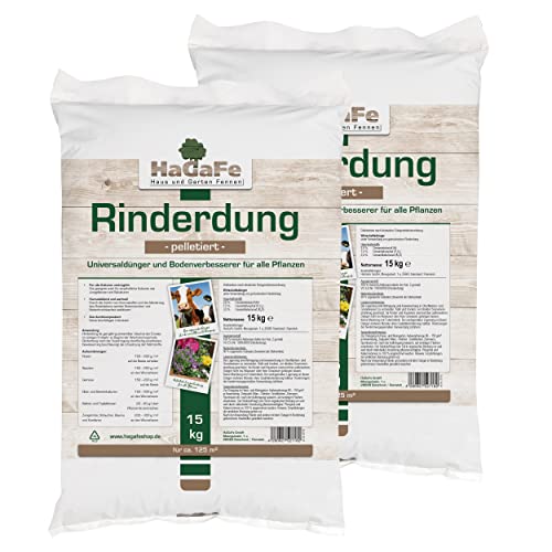 HaGaFe Rinderdung Organischer Gartendünger Universaldünger, 30kg (2x15kg)