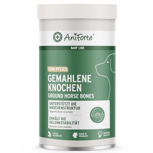 AniForte Gemahlene Knochen vom Pferd für Hunde & Katzen 1 kg - Natürliches...