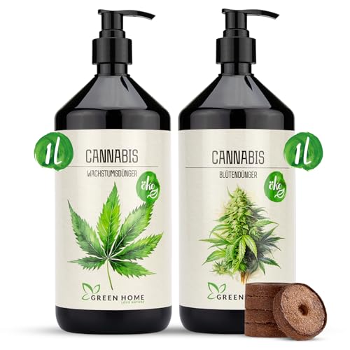 Green Home Hanf- & Cannabis-Dünger Konzentrat Set – 1L Wachstumsdünger & 1L...