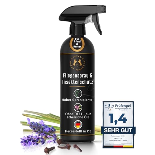 CHEVALIS Fliegenspray & Insektenschutz Pferd 500ml, Für Pferd und Reiter,...