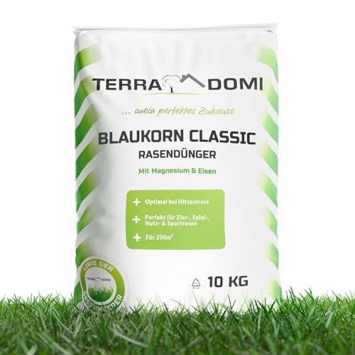 TerraDomi Blaukorn Dünger 10kg | Rasendünger Sommer mit Langzeitwirkung |...