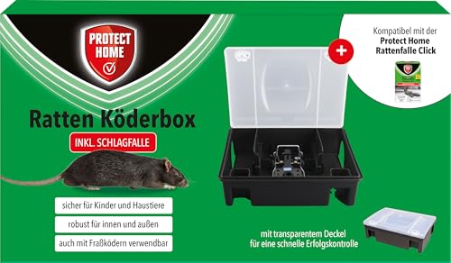 PROTECT HOME Rattenköderbox inkl. Schlagfalle, professionelle abschließbare...