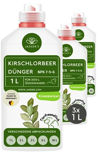 Kirschlorbeer Dünger flüssig 3 L - 100% Turbo Schnelldünger mit Guano -...