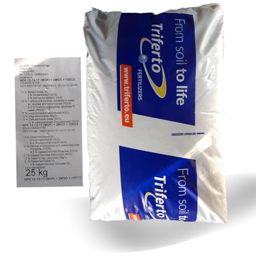 NPK-Dünger 12+12+17 (+2 +S) Volldünger 25 kg mit Magnesium & Schwefel TOP...