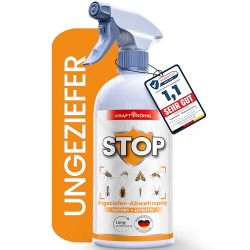KRAFTKÖNIG PREMIUM Ungezieferspray – Sofort + Effektiv Formel – 500 ML...