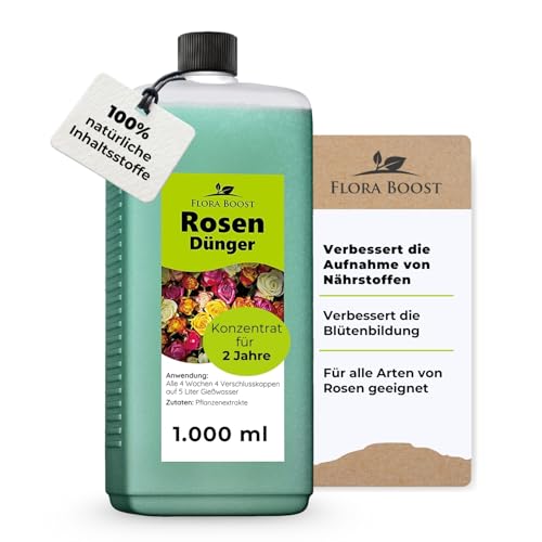 Konfitee Rosen Dünger Flora Boost 1000ml I Für bis zu 200L Gießwasser I...