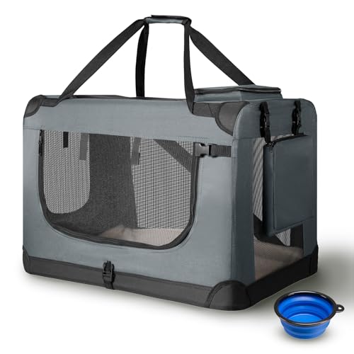 Juskys Hundetransportbox Lassie S faltbar & tragbar 34x50x36 cm mit Decke,...