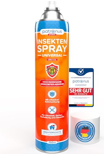 Patronus Insektenspray Universal für Wohnung mit Sofortschutz 750 ml zur Abwehr...