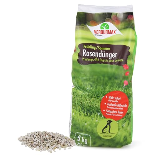 Verdurmax 5 kg Rasendünger Frühling & Sommer - Langzeit Rasendünger mit...