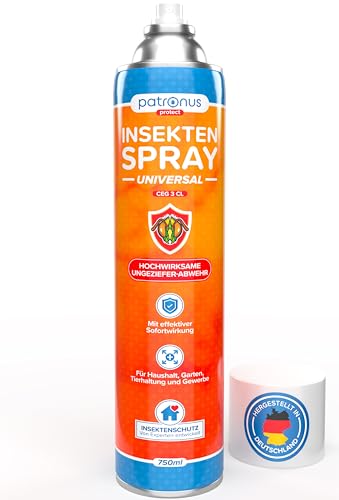 Patronus Insektenspray Universal für Wohnung mit Sofortschutz 750 ml zur Abwehr...