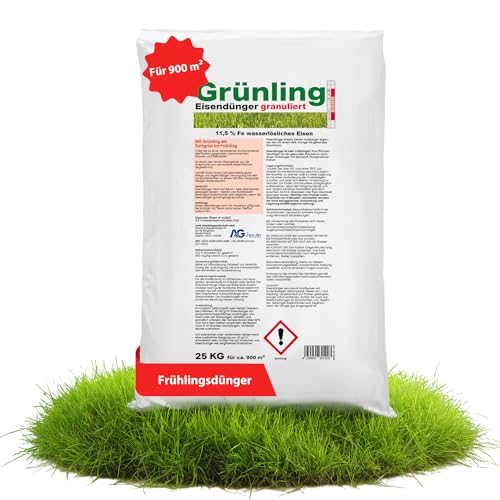 Grünling A&G-heute 25kg Eisendünger Granulat Rasendünger | Eisen-2-Sulfat |...