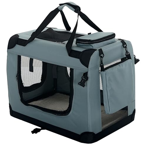 PET VIOLET Hundetransportbox Hundebox Faltbar Auto Transporttasche Hunde Katzen...