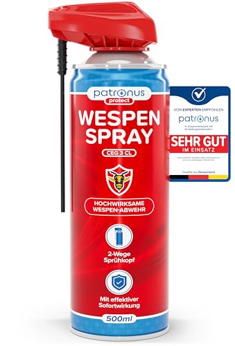 Patronus Wespen Spray 500ml - Wespenspray mit langem Sprührohr & effektiver...
