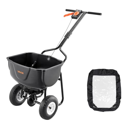 VEVOR Streuwagen, 27 kg Fassungsvermögen, Düngestreuer, Saatgutstreuer 0–3 m...