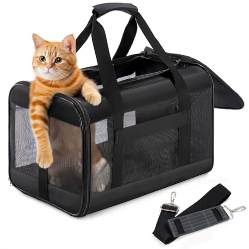 Conlun Katzenboxe Flugzeugtauglich, Weichseitige Hundetransportbox mit...