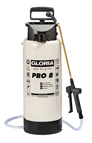 GLORIA Spezial-Drucksprühgerät Pro 8 | 8 L Drucksprüher mit Flachstrahldüse...