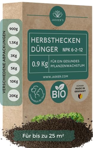 Bio Heckendünger Herbst 0.9 Kg - 100% Tierfreundlicher Pflanzendünger - Ideal...
