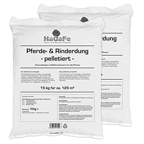 HaGaFe Pferdedung Pferdemist Rinderdung Kuhmist Universaldünger Dünger, 30kg...