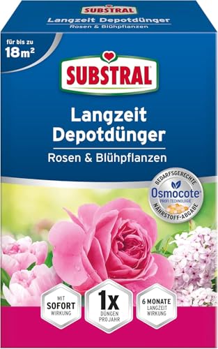 Substral Langzeit Depotdünger für Rosen & Blühpflanzen, 750g, Blühsträucher...
