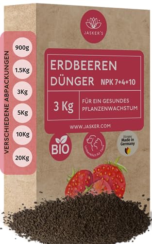 Bio Erdbeerdünger Langzeit 3 Kg - 100% Bio-Dünger mit viel Kalium für leckere...