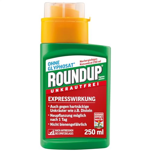 Roundup Unkrautfrei Express Unkrautvernichter Konzentrat, 250ml bis 310m²,...