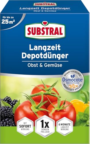 Substral Langzeit Depotdünger Obst & Gemüse, 750 g, für Tomate, Zucchini,...