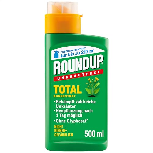 Roundup Unkrautfrei TOTAL Konzentrat, 500 ml, Unkrautvernichter, zur Bekämpfung...