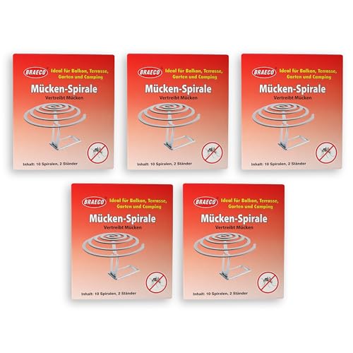 Braeco 50 Stück Insekten Spirale Anti Mücken Moskito Spirale Insektenspirale
