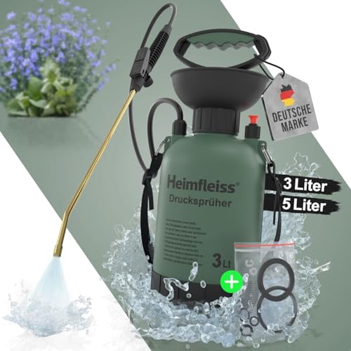 Heimfleiss® Drucksprüher 3L | Sprühflasche Pflanzen 3 Liter |...