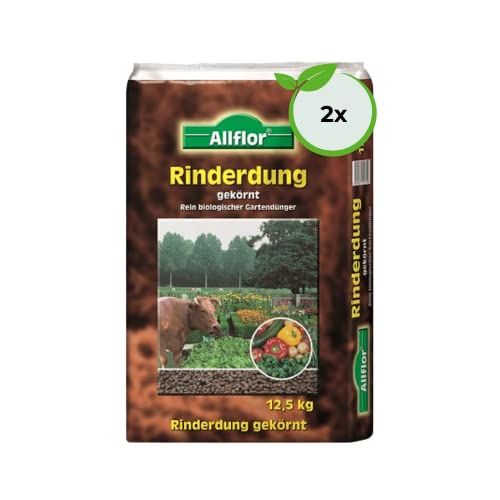 Allflor Rinderdung gekörnt I 2 x 12,5 Kg I Rinderdungpellets im Beutel I...