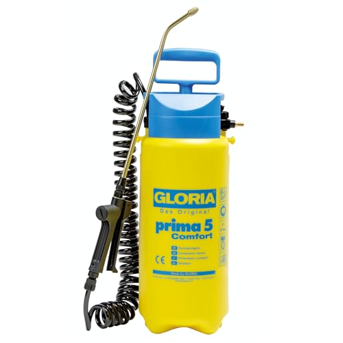 GLORIA Drucksprüher prima 5 Comfort | 5 L Gartenspritze mit Spiralschlauch &...