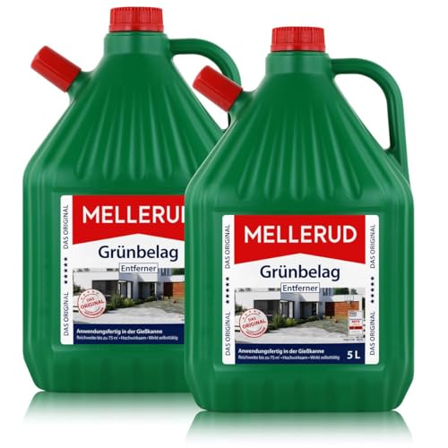 MELLERUD Grünbelag Entferner 2 x 5l zum Entfernen von Algen und Grünbelag