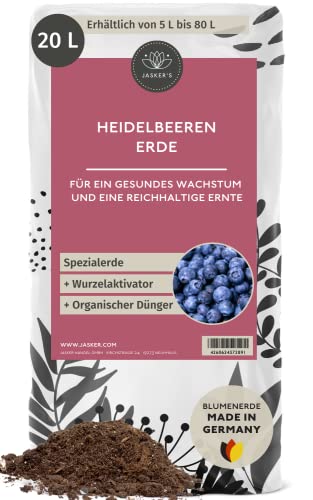 Bio Saure Erde für Heidelbeeren & Blaubeeren 20 L - Beeren-Erde mit 100 Tage...