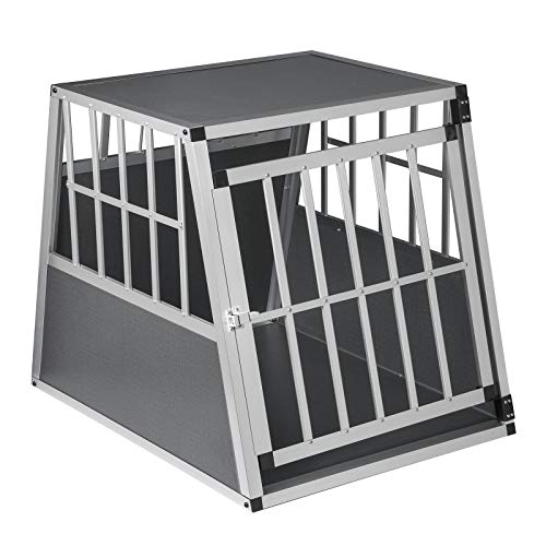 EUGAD Hundetransportbox Alu Hundebox für Hunde 65x85x71cm, Hundebox Auto...