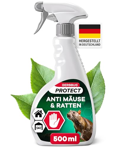 GEROBUG Ratten & Mäuseabwehr Spray 500 ml - Ratten & Mäuse vertreiben mit...