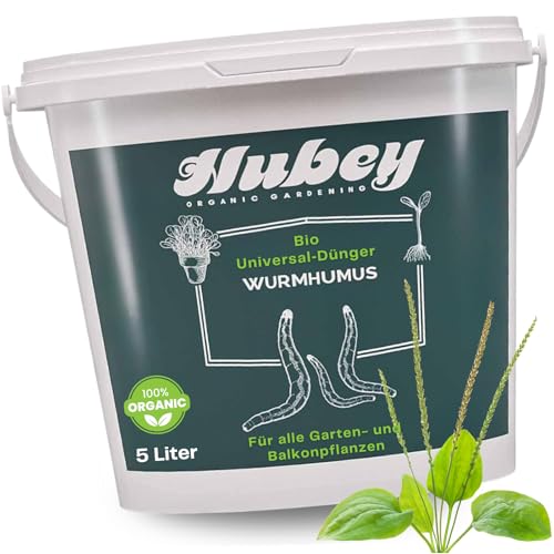 HUBEY Wurmhumus für Pflanzen (5 l) - Komposterde für Balkon u. Garten -...