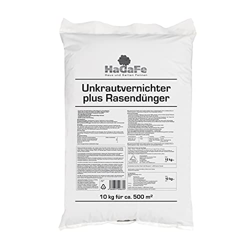 HaGaFe Unkrautvernichter plus Rasendünger Dünger mit UV NPK Volldünger 10 kg...